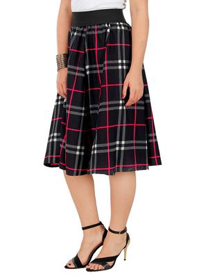 black checkered crepe flared skirt - 13016475 - Standard Image - 2
