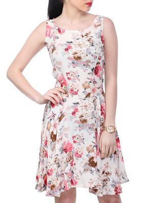 white floral printed cotton dress - 13036681 - Standard Image - 2