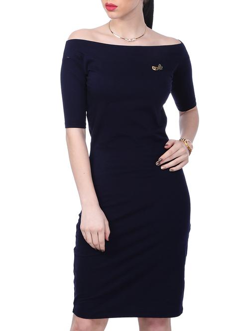 off shoulder broach detail sheath dress - 13036686 - Standard Image - 1
