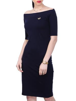 off shoulder broach detail sheath dress - 13036686 - Standard Image - 2