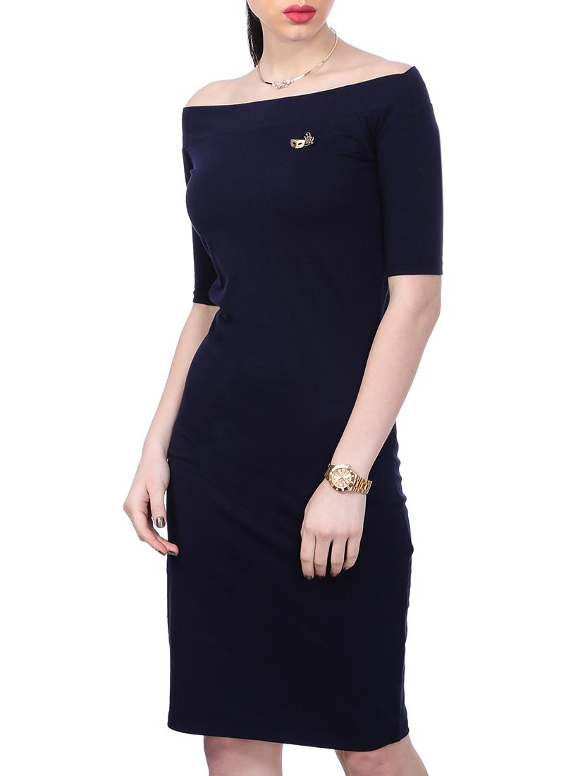 off shoulder broach detail sheath dress - 13036686 - Zoom Image - 2