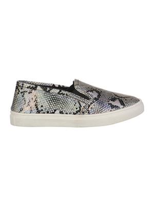 silver leatherette plimsolls casual shoes - 13038615 - Standard Image - 2