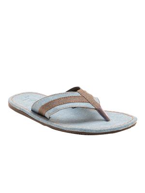 light blue leatherette toe separator slippers - 13040839 - Standard Image - 2