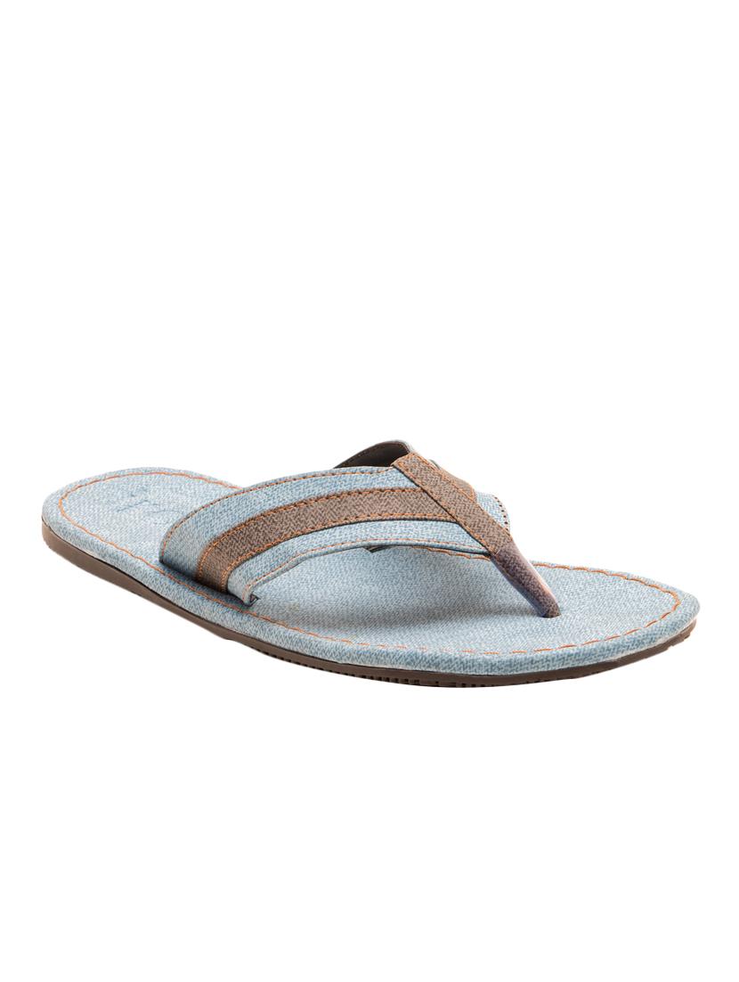 light blue leatherette toe separator slippers - 13040839 - Zoom Image - 2