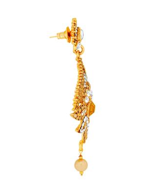 gold metal drop earrings - 13042120 - Standard Image - 2