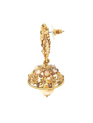 gold metal jhumka earrings - 13042223 - Standard Image - 2