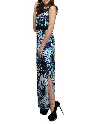 pleated detail side slit maxi dress - 13056273 - Standard Image - 2