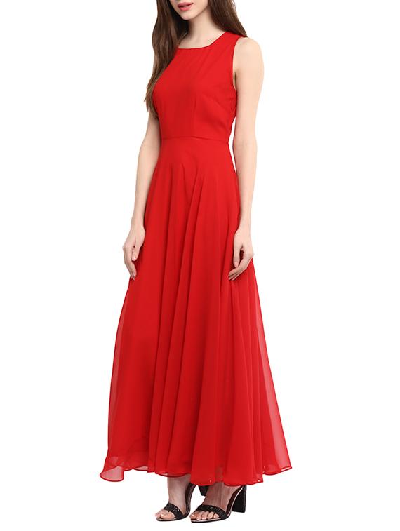 red georgette gown - 13064506 - Zoom Image - 2