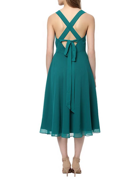 criss-cross back fit and flare dress - 13064509 - Zoom Image - 2