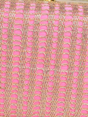 pink and gold embroidered clutch - 1306482 - Standard Image - 5