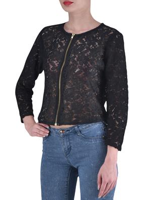 solid black net laced jacket - 1306583 - Standard Image - 2