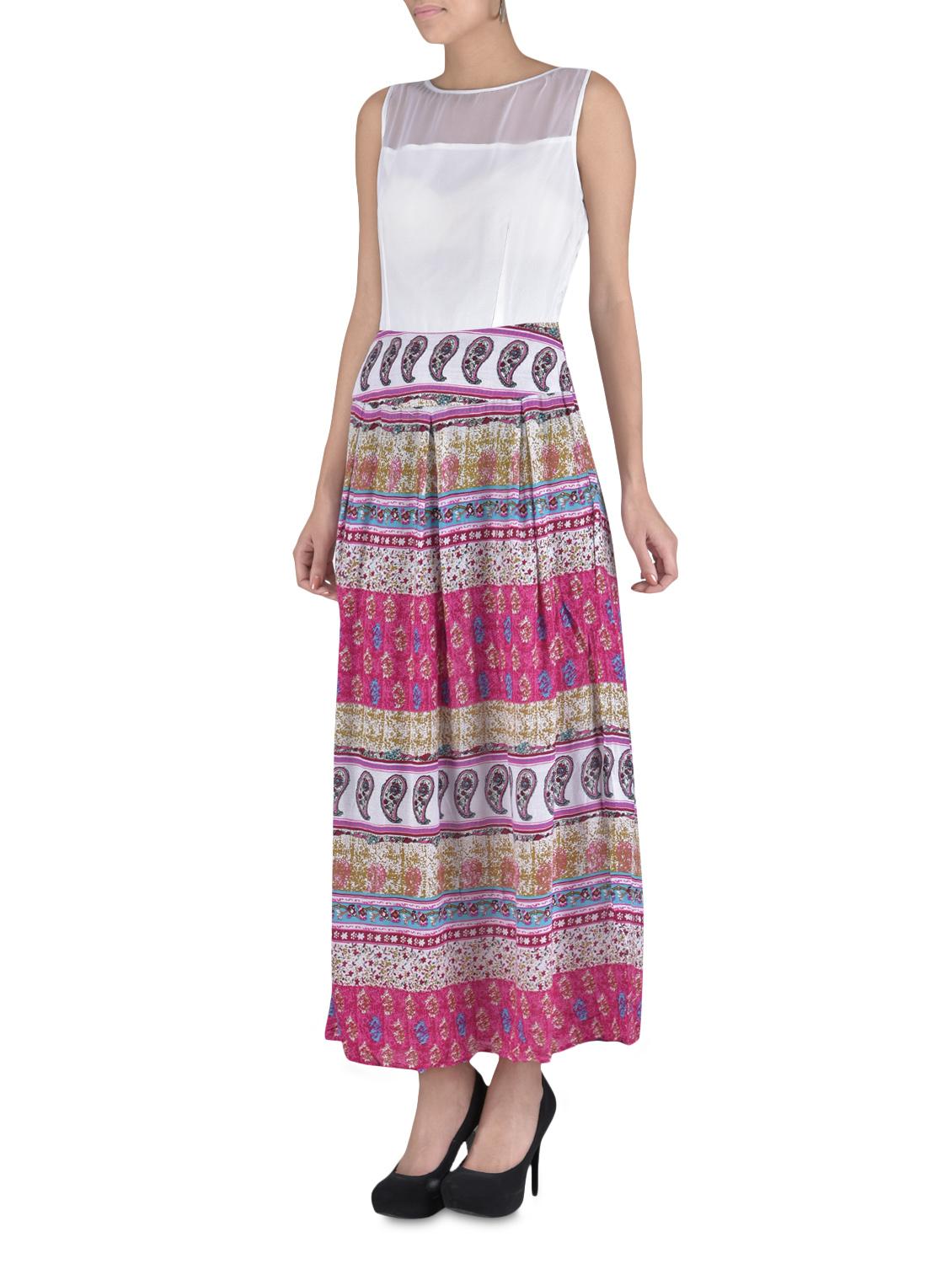 multicolored printed georgette maxi dress - 1306893 - Zoom Image - 2