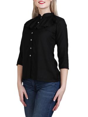 black viscose regular shirt - 13073528 - Standard Image - 2