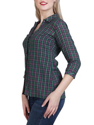 green checkered cotton shirt - 13073538 - Standard Image - 2