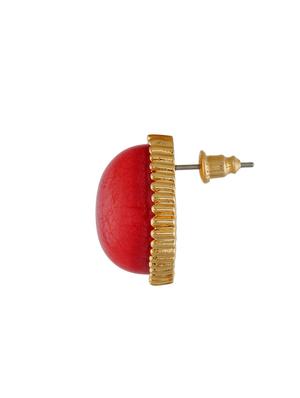 red metal studs earrings - 13075843 - Standard Image - 2