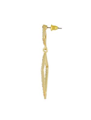 gold metal drop earrings - 13075847 - Standard Image - 2