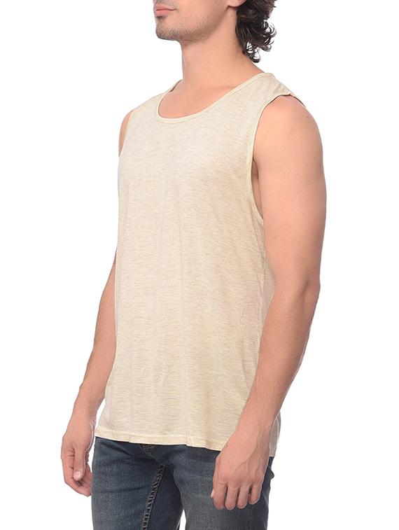solid beige cotton t-shirt - 13076032 - Zoom Image - 2