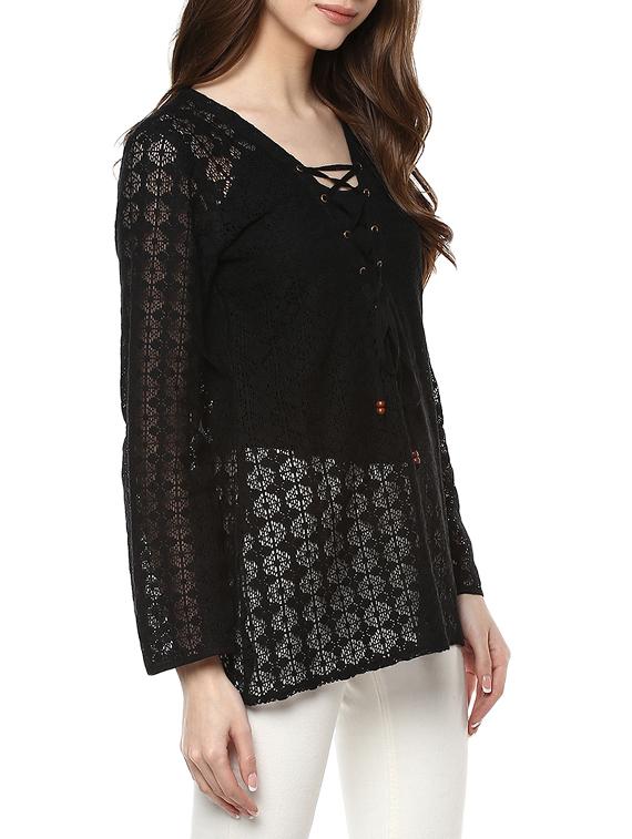 black lace regular top - 13096677 - Zoom Image - 2