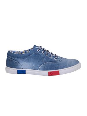 blue denim lace up sneakers - 13098683 - Standard Image - 2