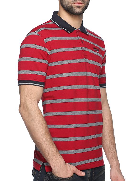 red cotton striped t-shirt - 13099415 - Zoom Image - 2