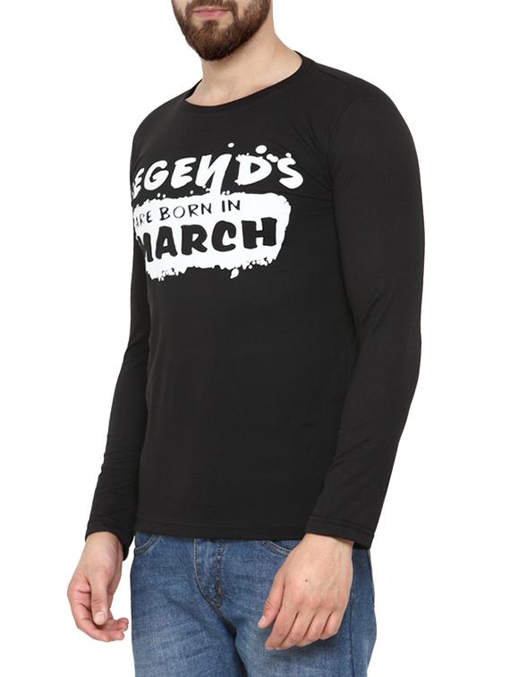 black cotton chest print t-shirt - 13099963 - Zoom Image - 2