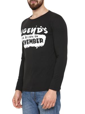 black cotton chest print tshirt - 13099971 - Standard Image - 2
