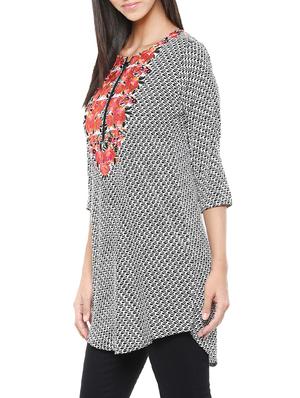 black none straight kurti - 13103840 - Standard Image - 2