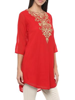 embroidered straight kurti - 13103854 - Standard Image - 2