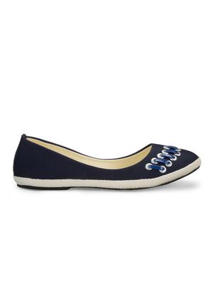 blue canvas slip on ballerina - 13111520 - Standard Image - 2
