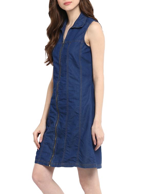 dark blue denim dress - 13112214 - Zoom Image - 2