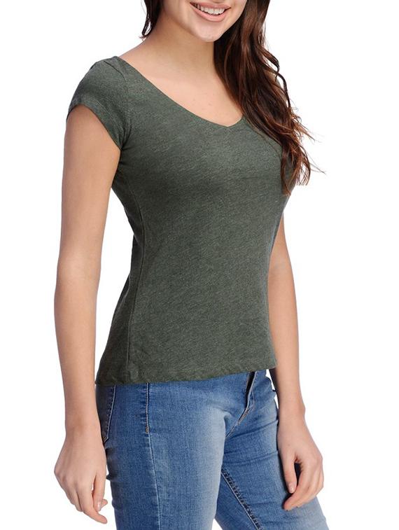 Green solid tee - 13116831 - Zoom Image - 2