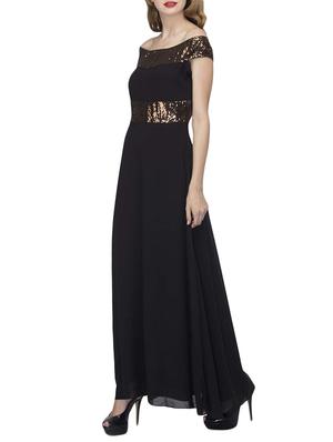black georgette maxi dress - 13117657 - Standard Image - 2