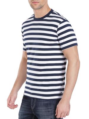 navy blue cotton striped t-shirt - 13120799 - Standard Image - 2