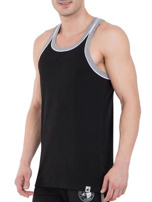 black & grey melange cotton vest - 13121473 - Standard Image - 2