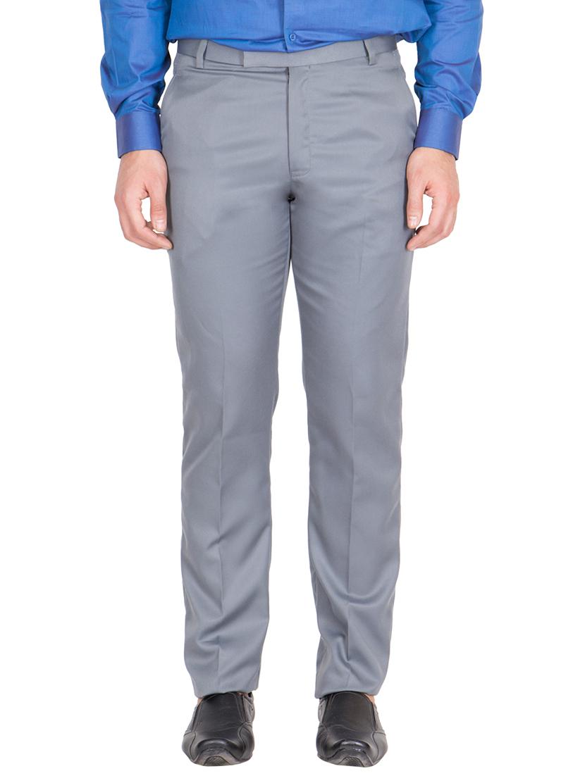 black grey rayon set of 2 flat front formal trouser - 13123171 - Zoom Image - 5