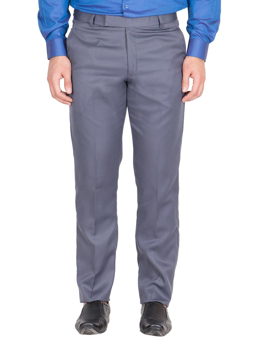 blue grey rayon set of 2 flat front formal trouser - 13123195 - Zoom Image - 5