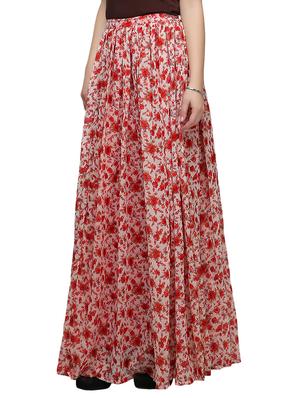 red georgette long skirts - 13127304 - Standard Image - 2