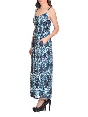 blue georgette maxi dress - 13128162 - Standard Image - 2