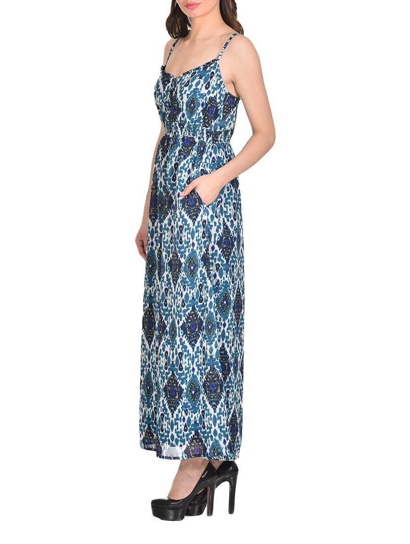 blue georgette maxi dress - 13128162 - Zoom Image - 2