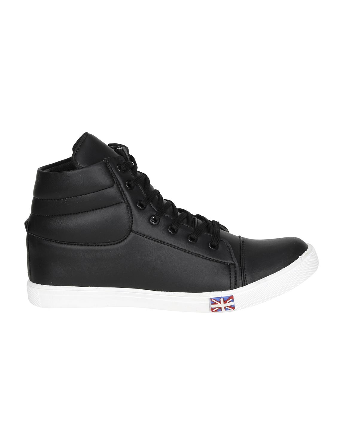 black leatherette lace up sneaker - 13131622 - Zoom Image - 2