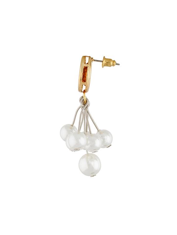 white metal drop earrings - 13132528 - Zoom Image - 2