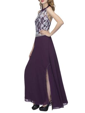 purple georgette dress - 13143189 - Standard Image - 2