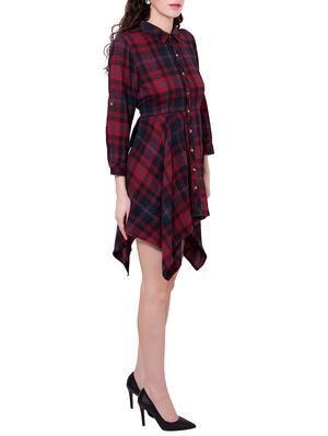 red checkered cotton dress - 13144576 - Standard Image - 2