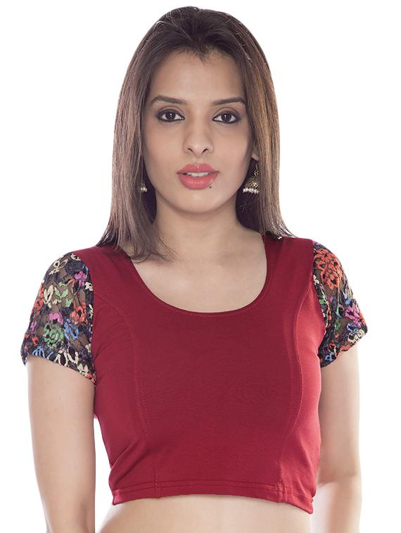 red solid blouse - 13146508 - Zoom Image - 2