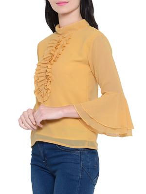ruffle detail bell sleeved top - 13155125 - Standard Image - 2