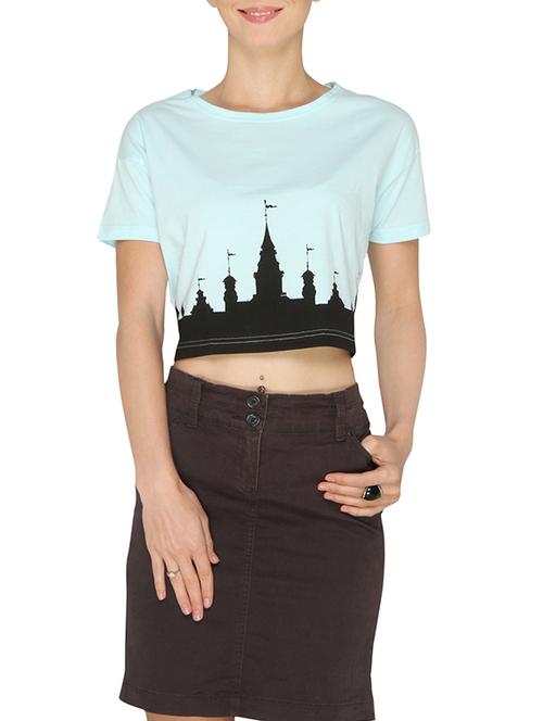 green cotton crop top - 13158377 - Standard Image - 1