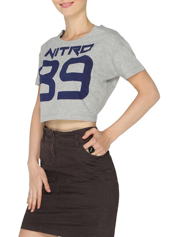 grey cotton crop top - 13158379 - Zoom Image - 2