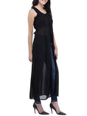 black georgette solid tunic - 13169890 - Standard Image - 2