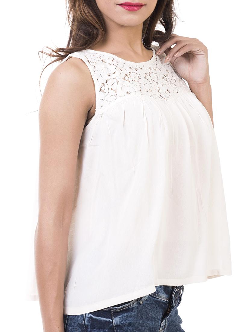 cream viscose regular top - 13170638 - Zoom Image - 2