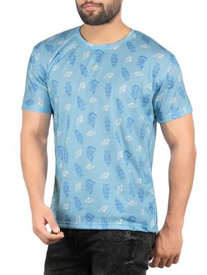 blue cotton printed t-shirt - 13170905 - Standard Image - 2